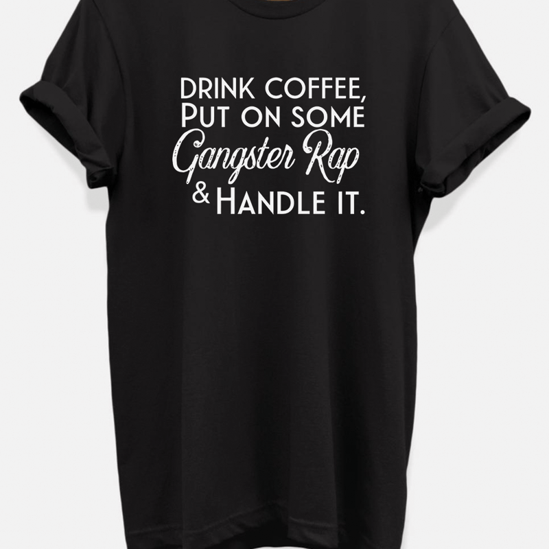 Hipsters Remedy Coffee And Gangster Rap T-shirt In Black