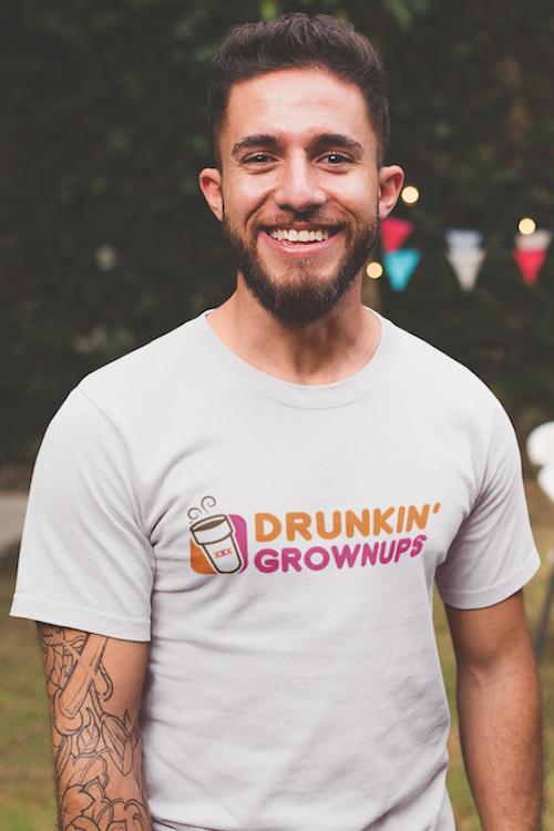 Hipsters Remedy Drunkin Grownups T-shirt In White