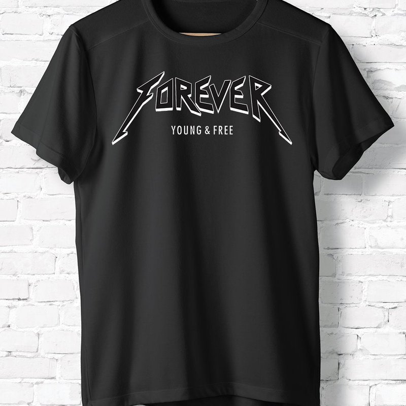 Hipsters Remedy Forever Young & Free T-shirt In Black