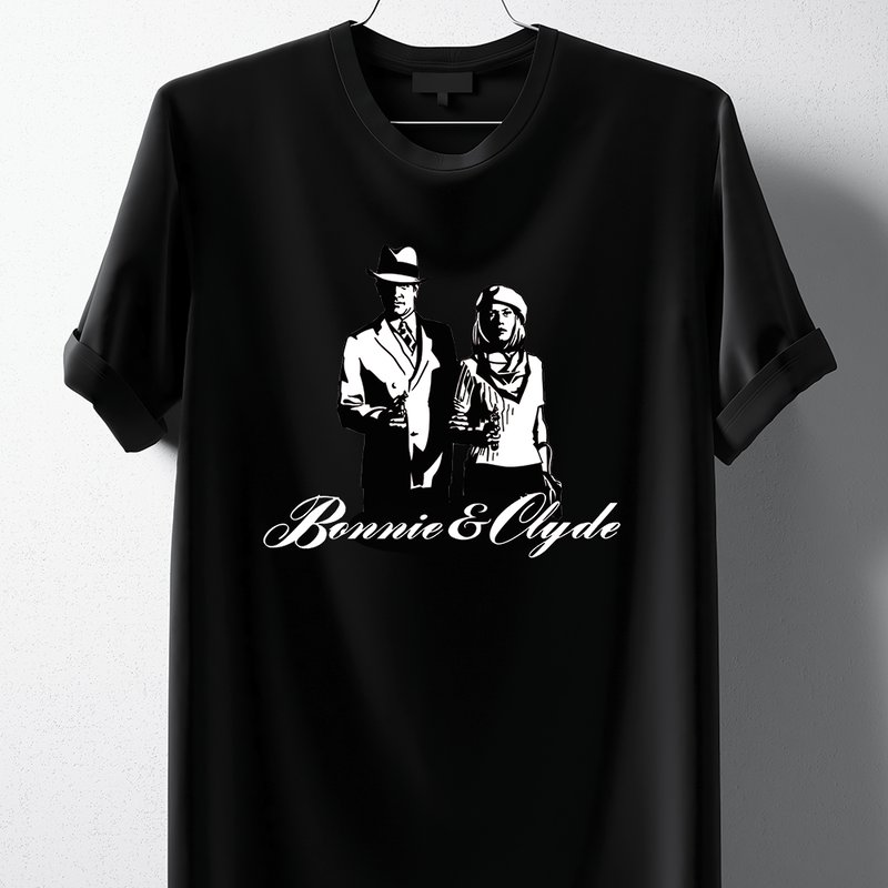 Hipsters Remedy Gangster Bonnie And Clyde T-shirt In Black