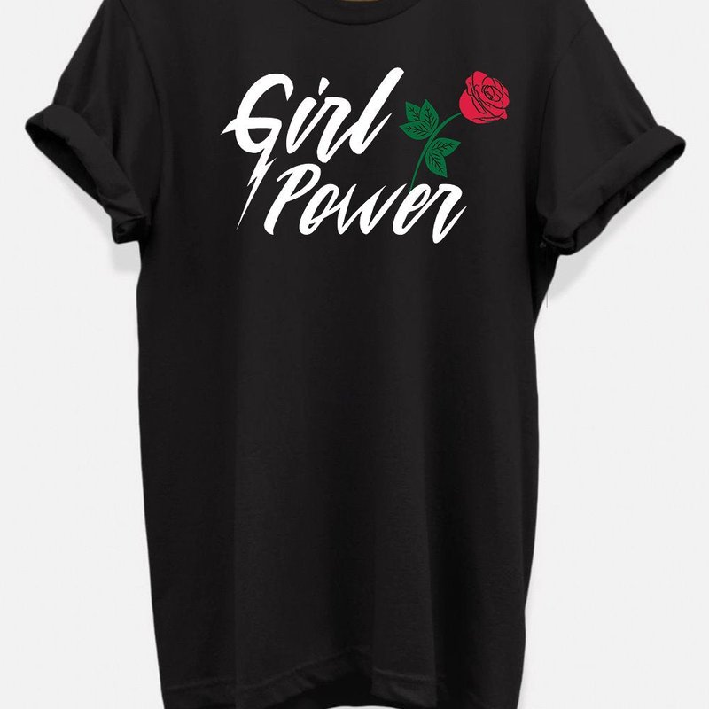 Hipsters Remedy Girl Power Rock Style T-shirt In Black