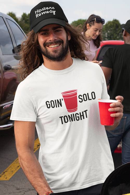 Hipsters Remedy Goin' Solo Tonight T-shirt In White