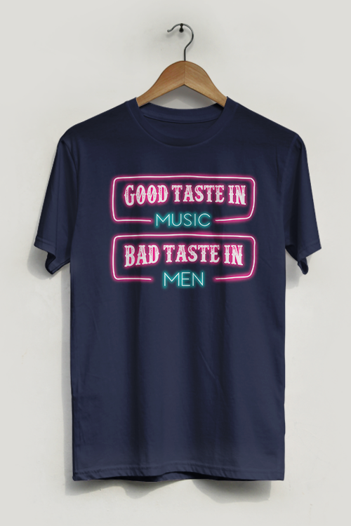 Hipsters Remedy Good Taste In Music Bad Taste In Men T-shirt In Blue