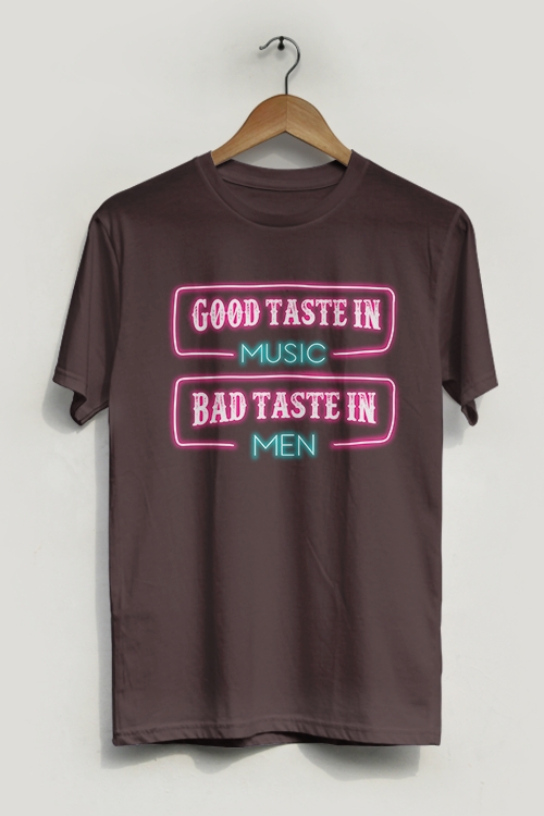 Hipsters Remedy Good Taste In Music Bad Taste In Men T-shirt In Brown