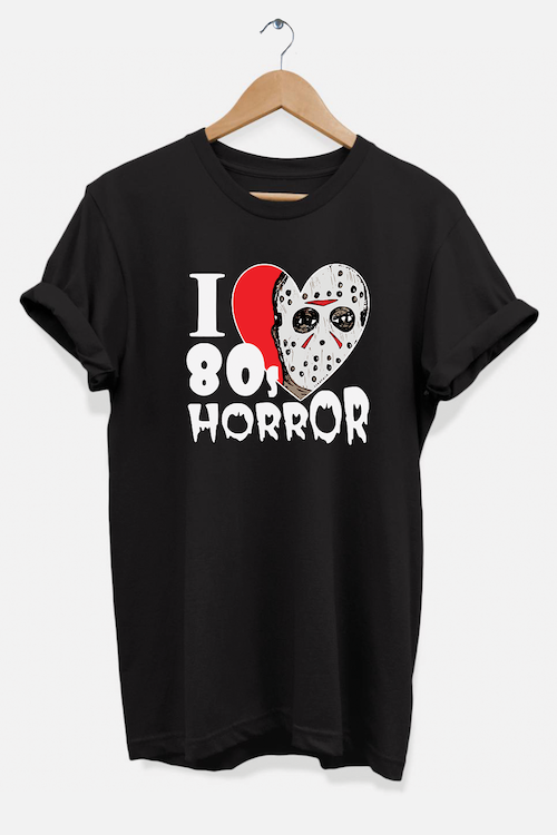 Hipsters Remedy I Love 80's Horror Tee In Black