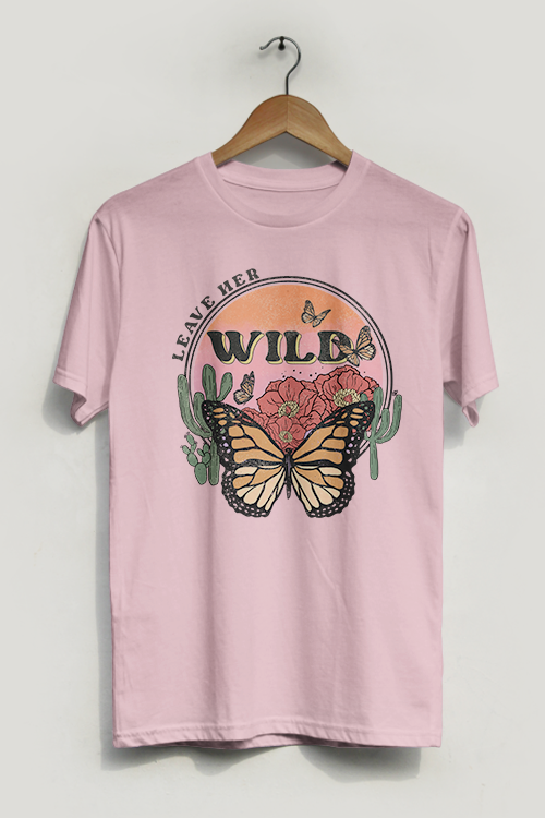 Hipsters Remedy Leave Her Wild Vintage Tee In Pink
