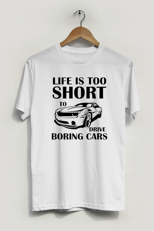 Hipsters Remedy Life Is Too Short To Be Driving Boring Cars T-shirt In White