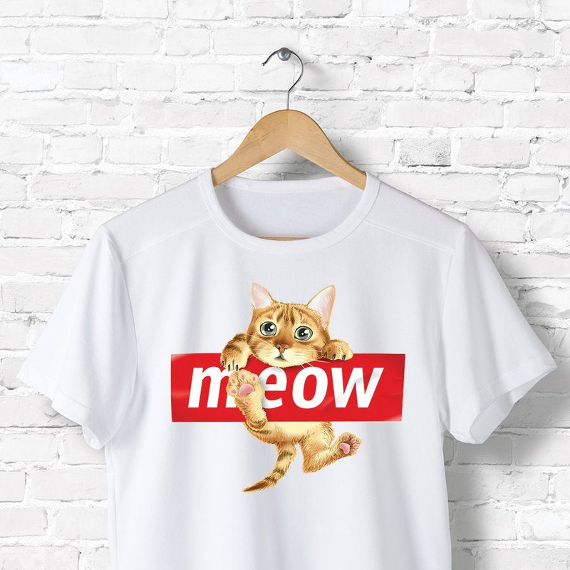 Hipsters Remedy Meow Cat T-shirt In White