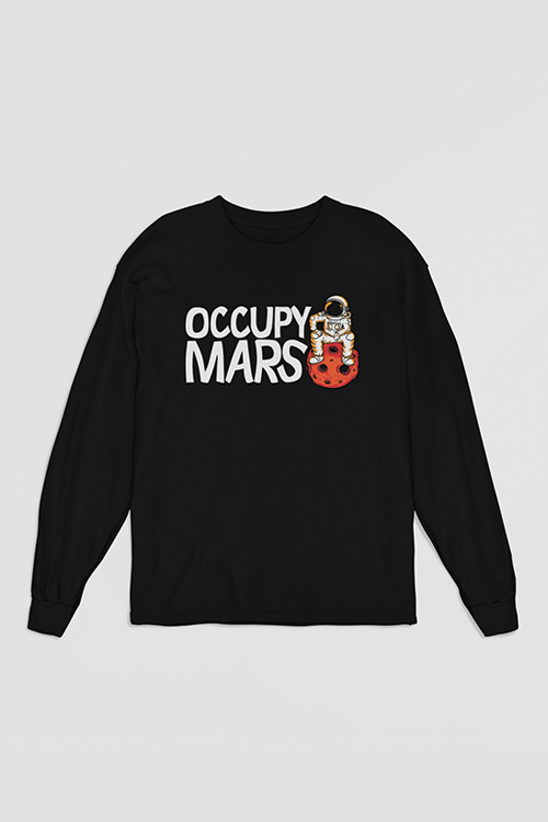 Hipsters Remedy Occupy Mars Long Sleeve T-shirt In Black