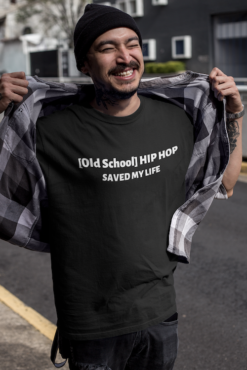 Hipsters Remedy Old School Hiphop Saved My Life T-shirt In Black