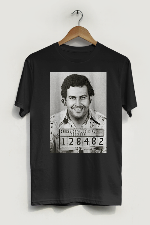 Hipsters Remedy Pablo Escobar Mugshot T-shirt In Black