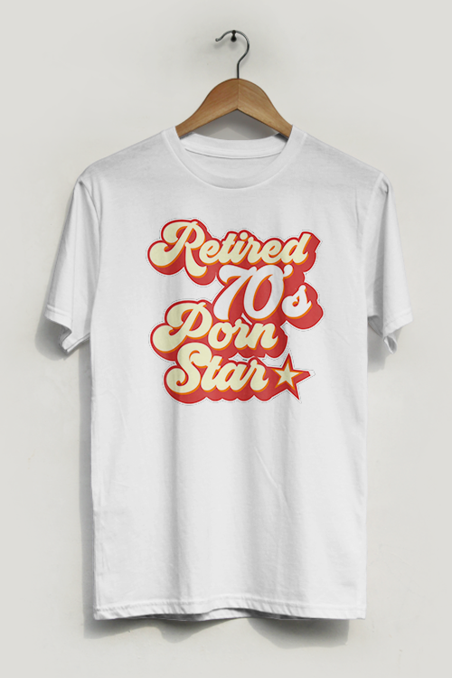 Hipsters Remedy Retired 70's Pornstar Retro T-shirt In White