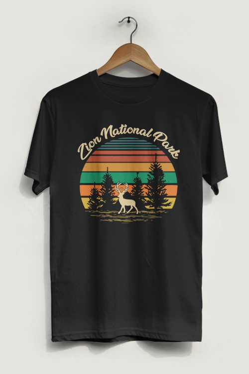 Hipsters Remedy Retro Zion National Park T-shirt In Black