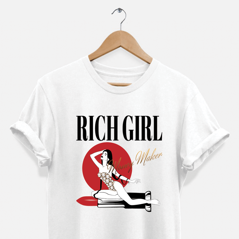 Hipsters Remedy Rich Girl Money Maker T-shirt In White