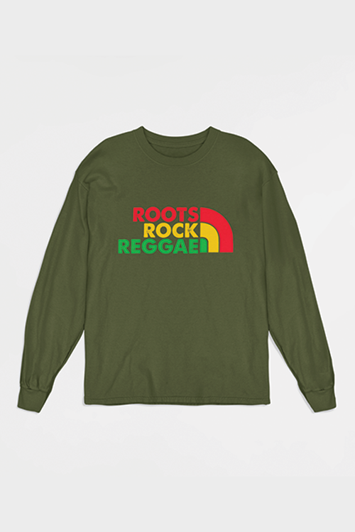 Hipsters Remedy Roots Rock Reggae Long Sleeve T-shirt In Green