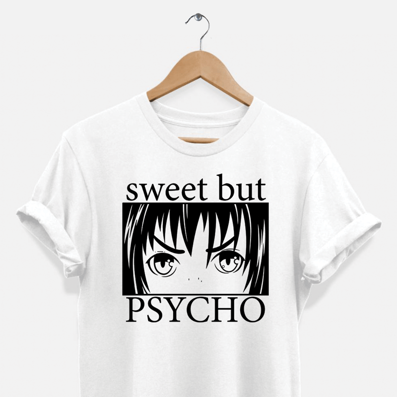 Hipsters Remedy Sweet But Psycho T-shirt In White