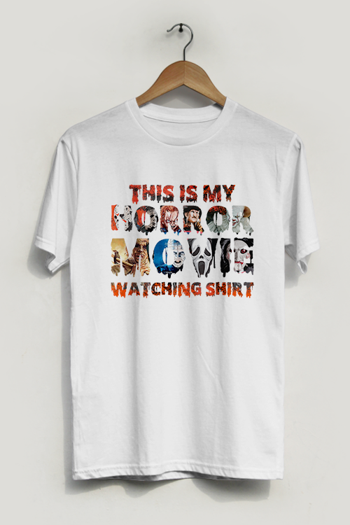 Hipsters Remedy This Is My Horror Movie Watching T-shirt In White