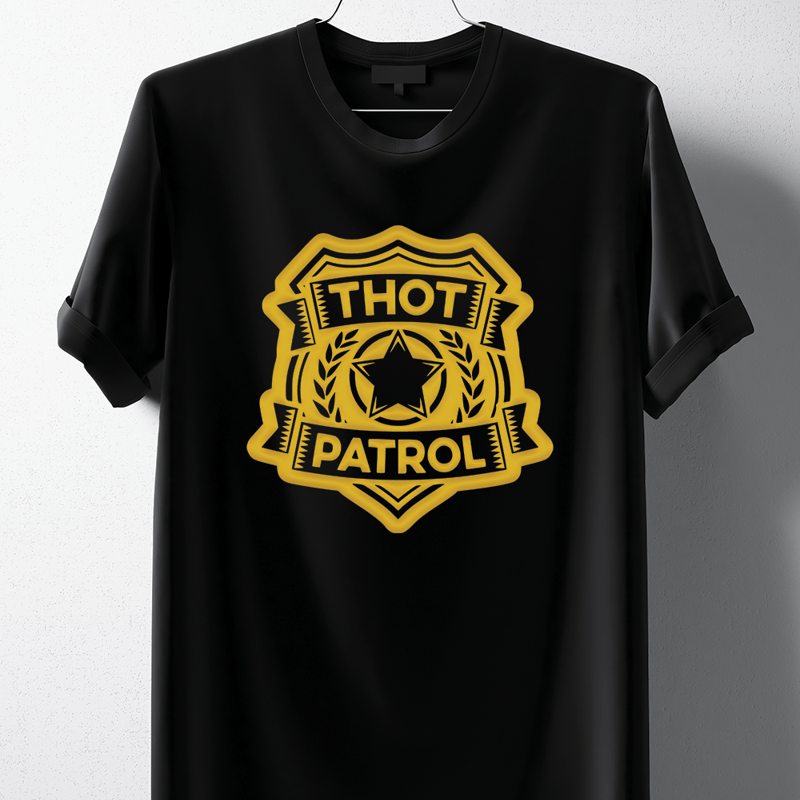 Hipsters Remedy Thot Patrol T-shirt In Black