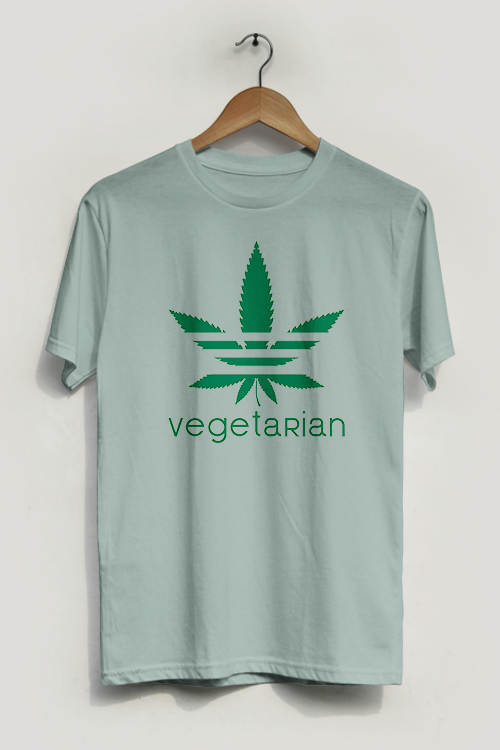 Hipsters Remedy Vegetarian Weed Leaf Tee In Green