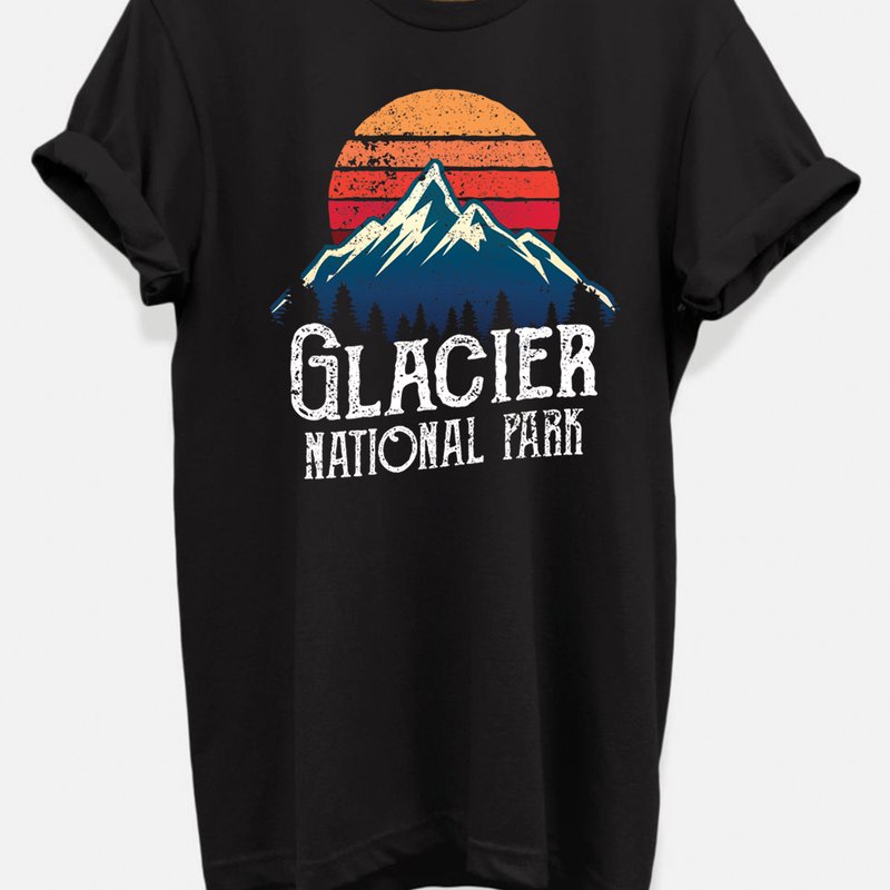 Hipsters Remedy Vintage Glacier National Park T-shirt In Black