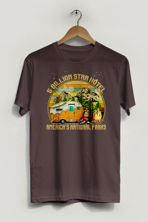 Hipsters Remedy Vintage National Park Traveler T-shirt In Brown