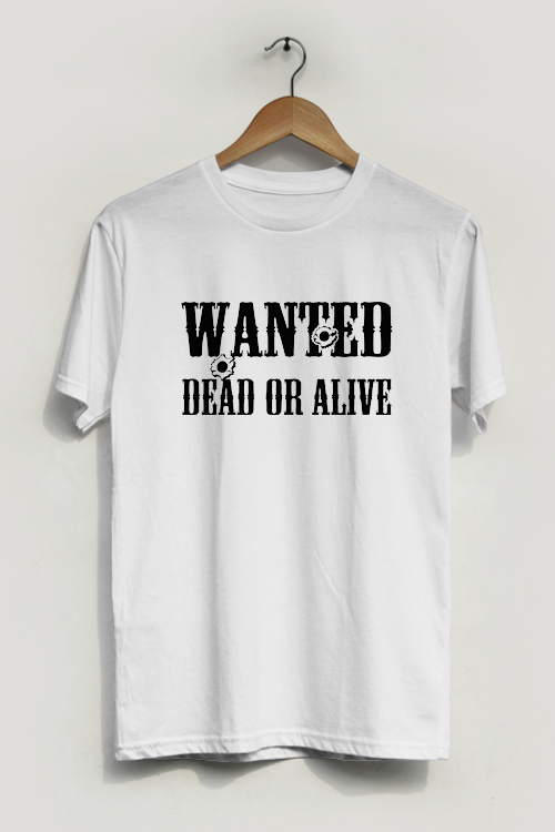 Hipsters Remedy Wanted Dead Or Alive T-shirt In White