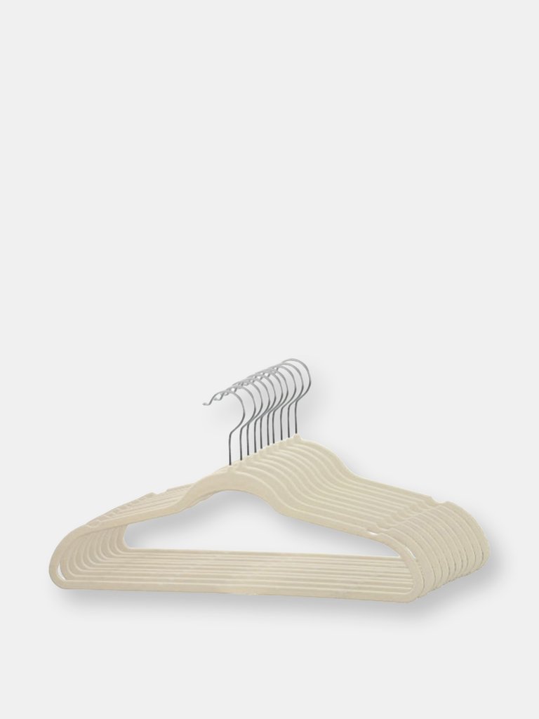 10 Piece Velvet Hanger, Ivory