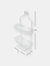 2 Tier Aluminum Shower Caddy with Lower Hooks and Soap Tray