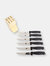 6 Piece Stainless Steel Steak Knife Set with All Natural Wood Display Block