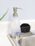 Plastic Soap Dispenser with Brushed Steel Top and Fixed Sponge Holder, Chrome