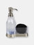 Plastic Soap Dispenser with Brushed Steel Top and Fixed Sponge Holder, Chrome