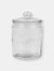 Renaissance Collection Medium Glass Jar with Easy Grab Knob Handles, Clear