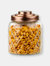 Small 2.6 Lt Textured Glass Jar with Gleaming Air-Tight Copper Top