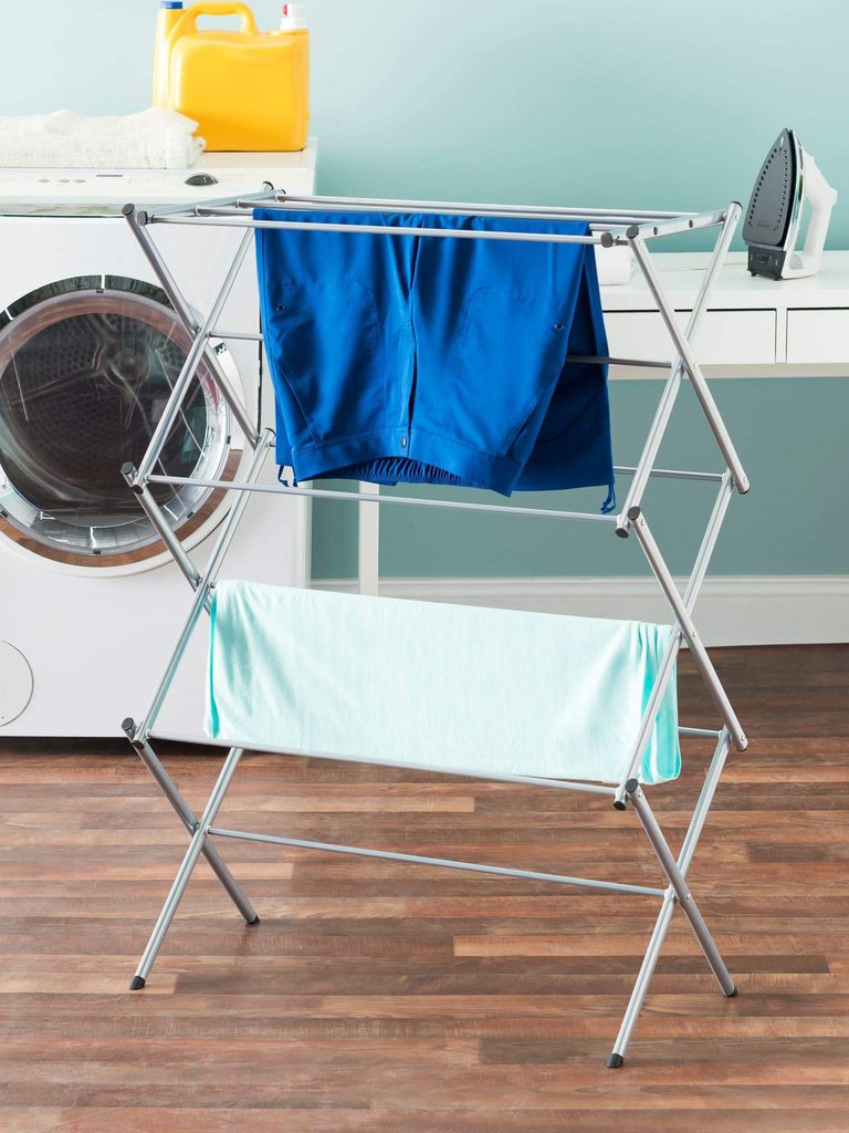 Sunbeam 3 Tier Rust-Proof Enamel Coated Steel Collapsible Clothes Drying Rack, Grey