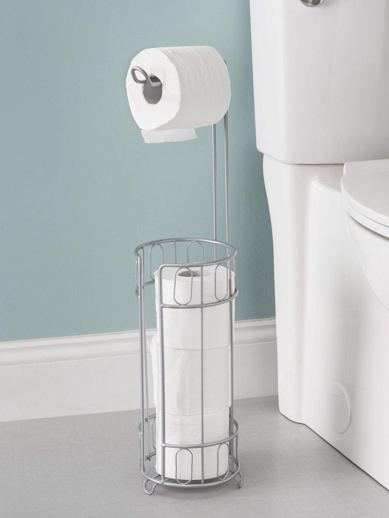 Unity Free-Standing Dispensing Toilet Paper Holder, Silver