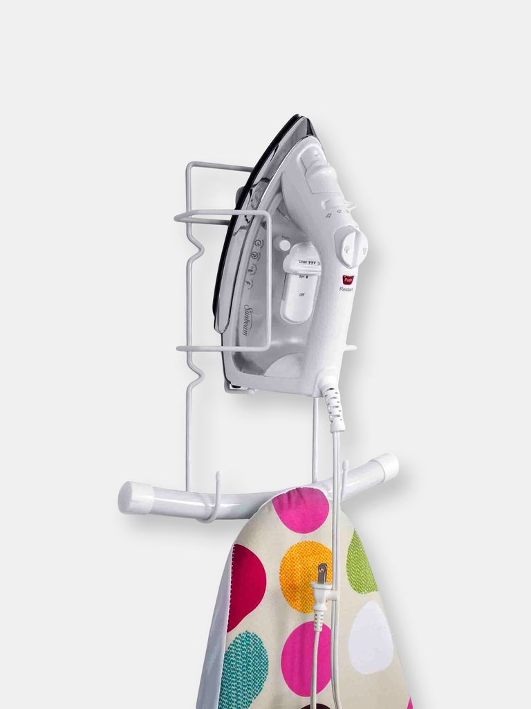 Wall Mounted Vinyl Iron and  Ironing Board Holder
