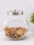 X-Large 131.87 oz. Round Glass Candy Storage Jar with Stainless Steel Top, Clear