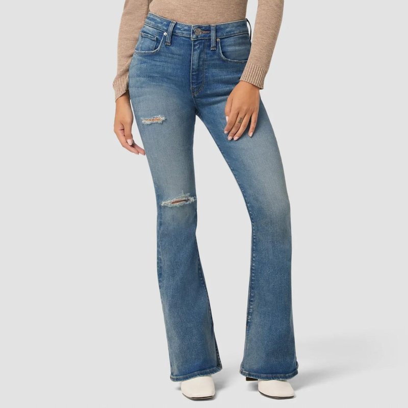 Shop Hudson Holly High-rise Flare Petite Jean In Blue