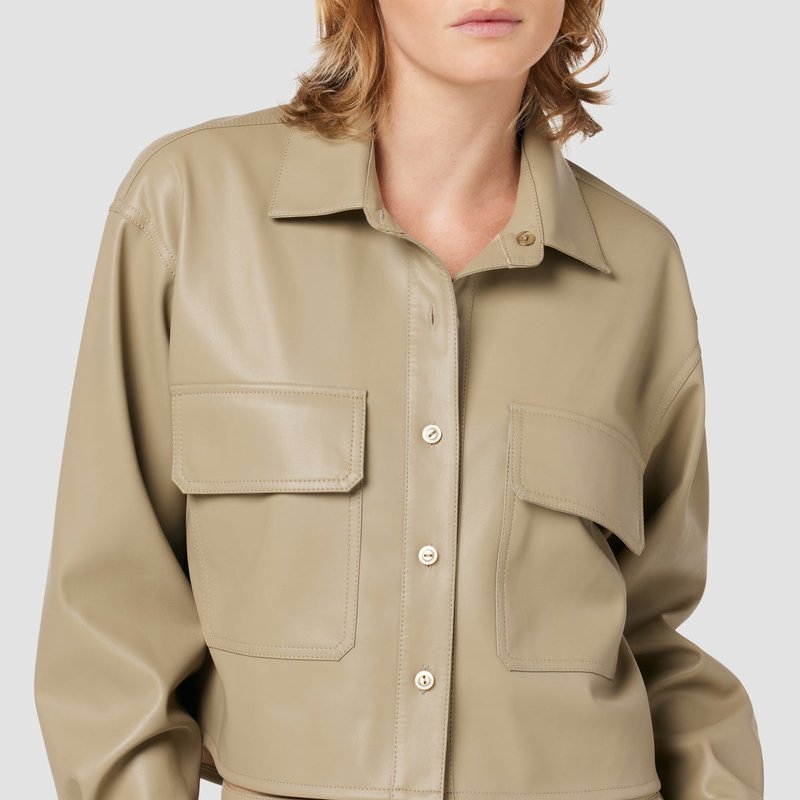 Shop Hudson Cropped Oversized Shirt In Brown