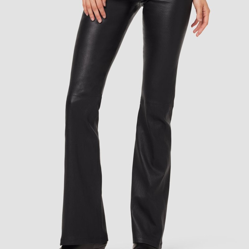 Hudson Faye Ultra High-rise Bootcut Leather Pant In Black