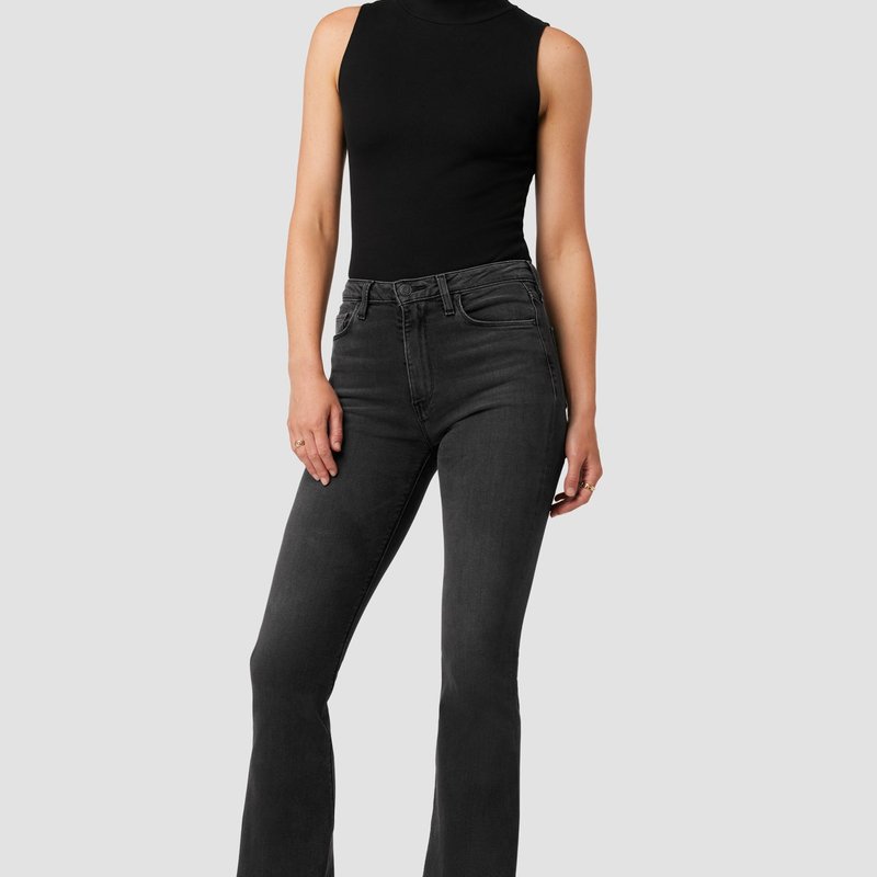 Hudson Holly High-rise Flare Petite Jeans In Black