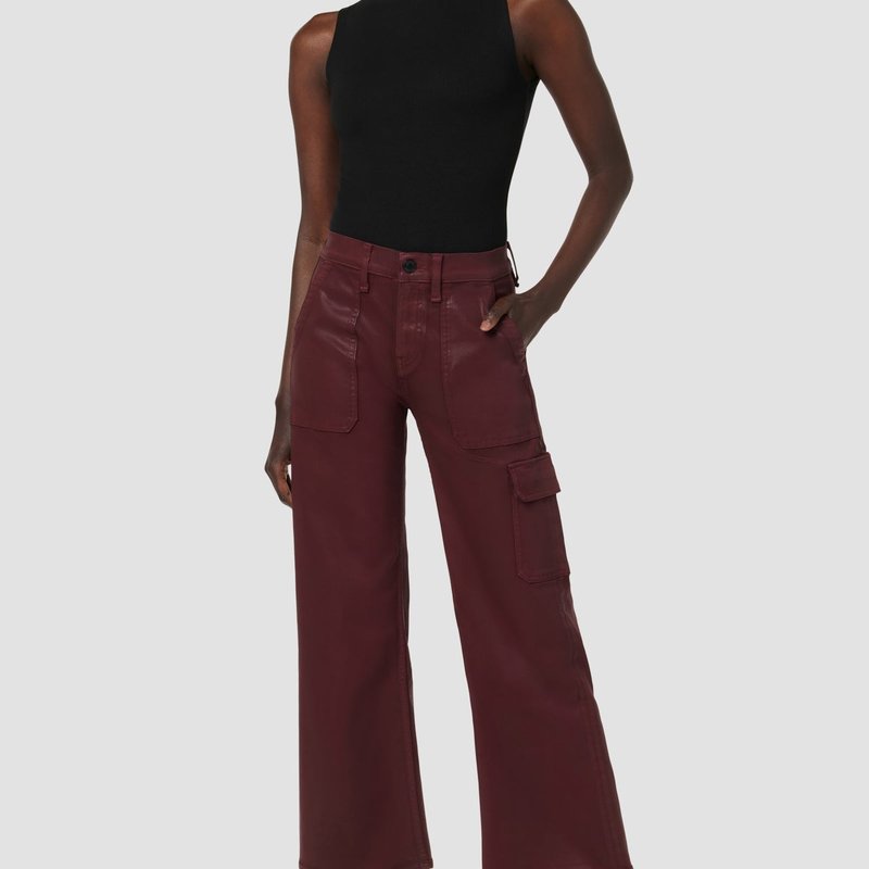 Shop Hudson Rosie High-rise Cargo Wide Leg Jeans In Red