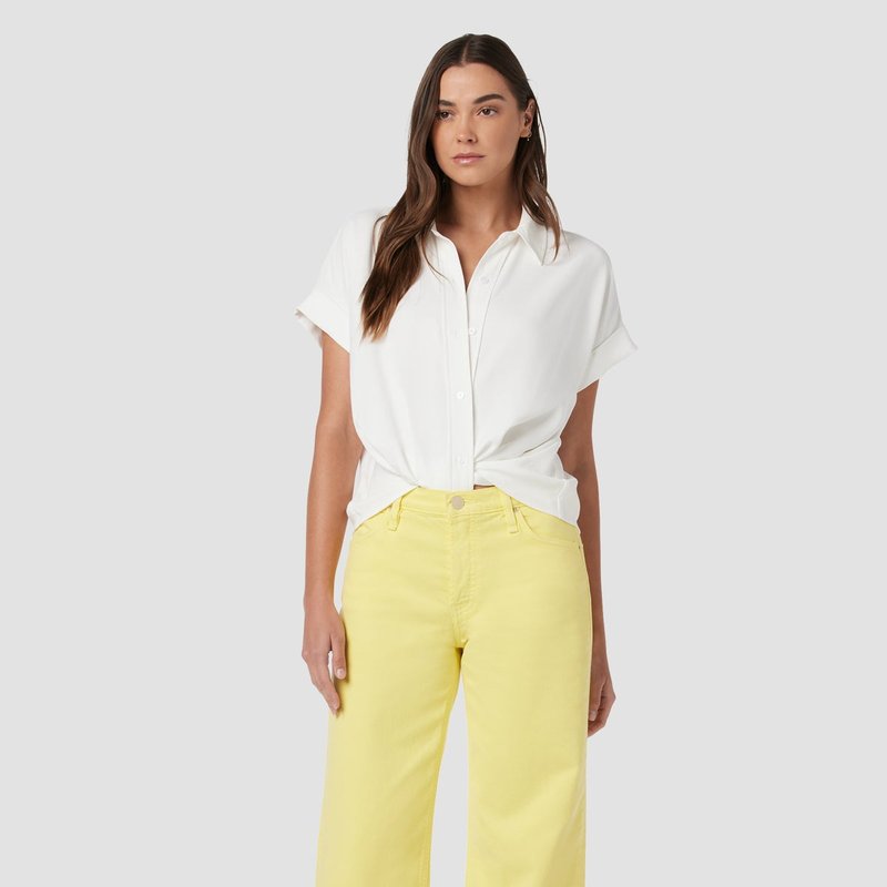 Shop Hudson Rosie High-rise Wide Leg Ankle Jean In Yellow