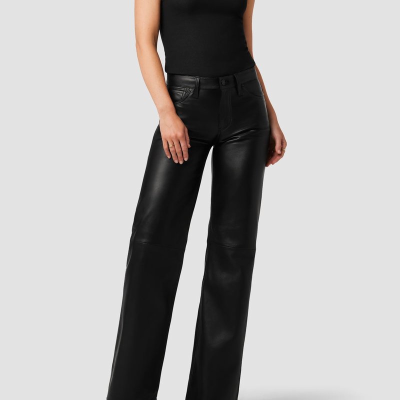 Hudson Rosie High-rise Wide Leg Leather Pant In Black