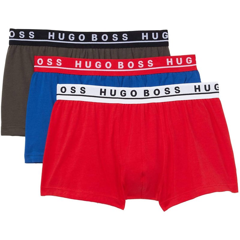 Shop Hugo Boss Men's 3-pack Cotton Knit Trunks In Red