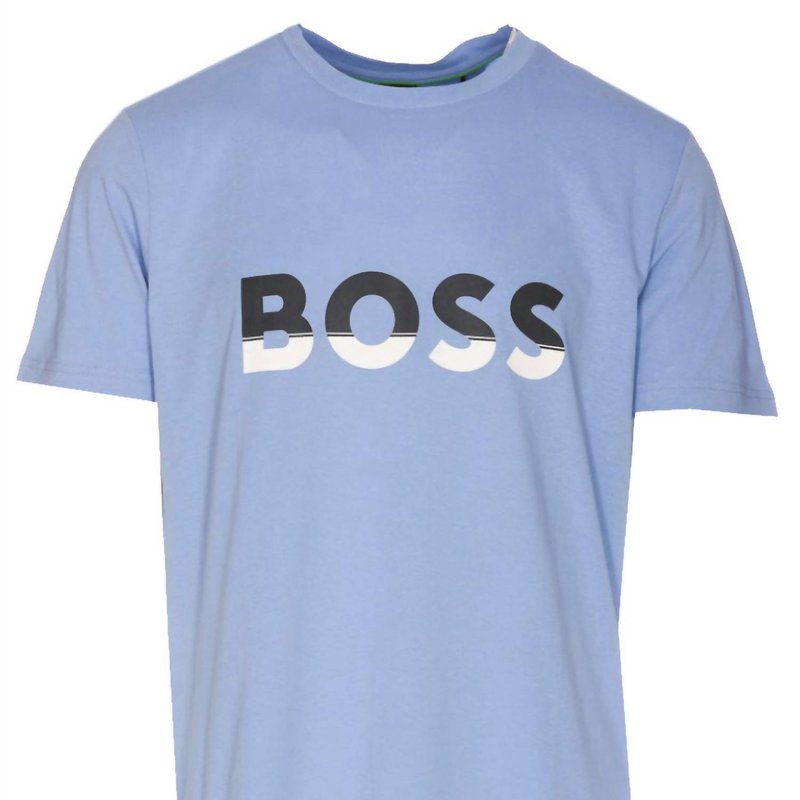 Hugo Boss Men's Big Logo Jersey Cotton T-shirt In Blue
