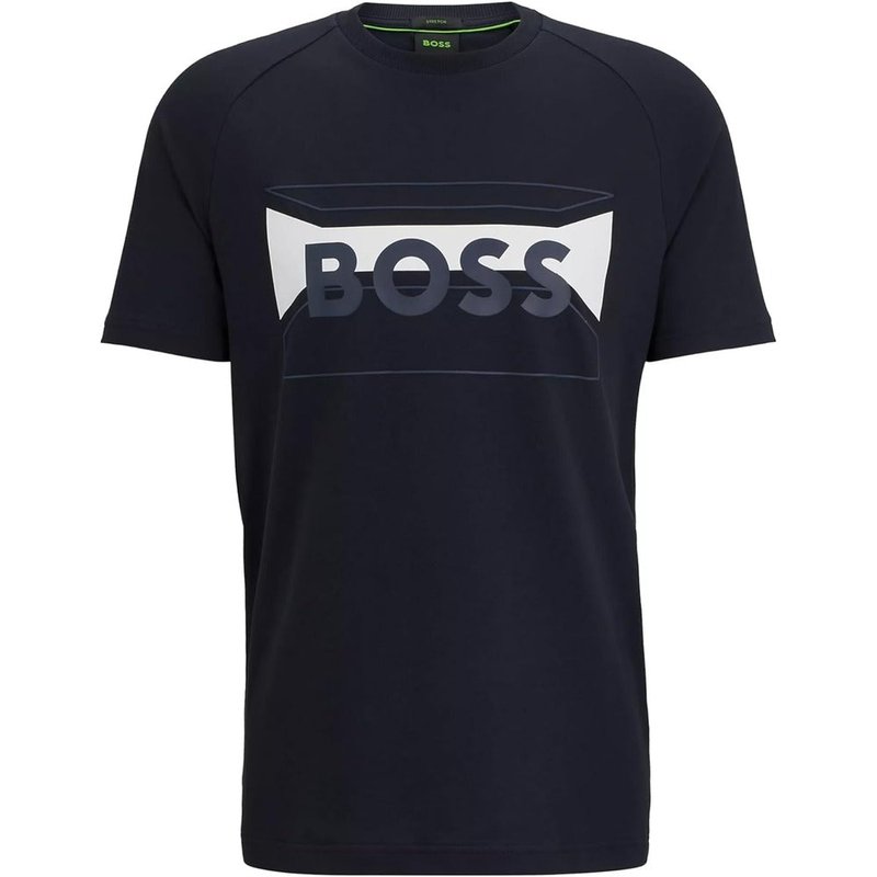 Shop Hugo Boss Men's Embossed Logo Short Sleeve T-shirt In Blue