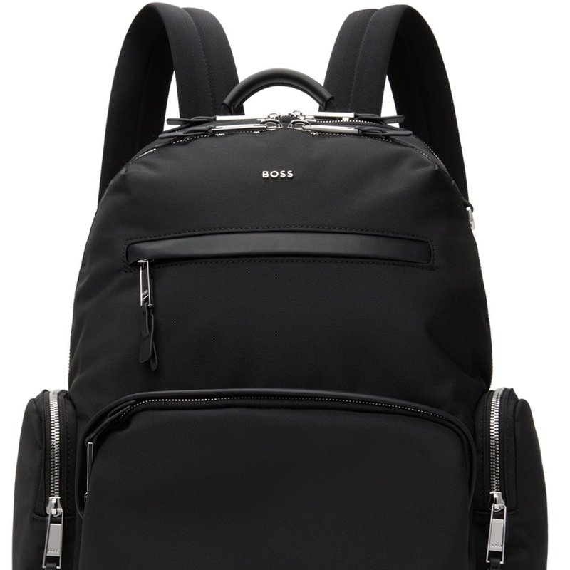 Hugo Boss Men's Highway Nylon Leather Backpack In Black