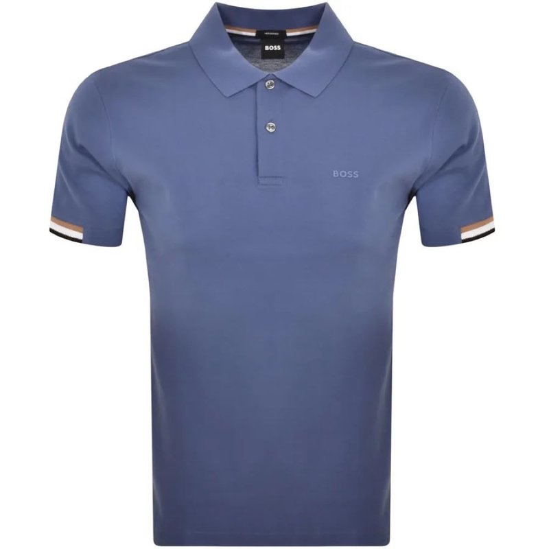 Shop Hugo Boss Men's Parlay 147 Pique Cotton Short Sleeve Polo Shirt In Blue