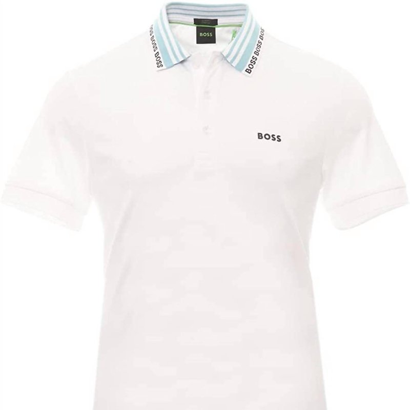 Shop Hugo Boss Men's Paule Pique Cotton Slim Fit Short Sleeve Polo In White